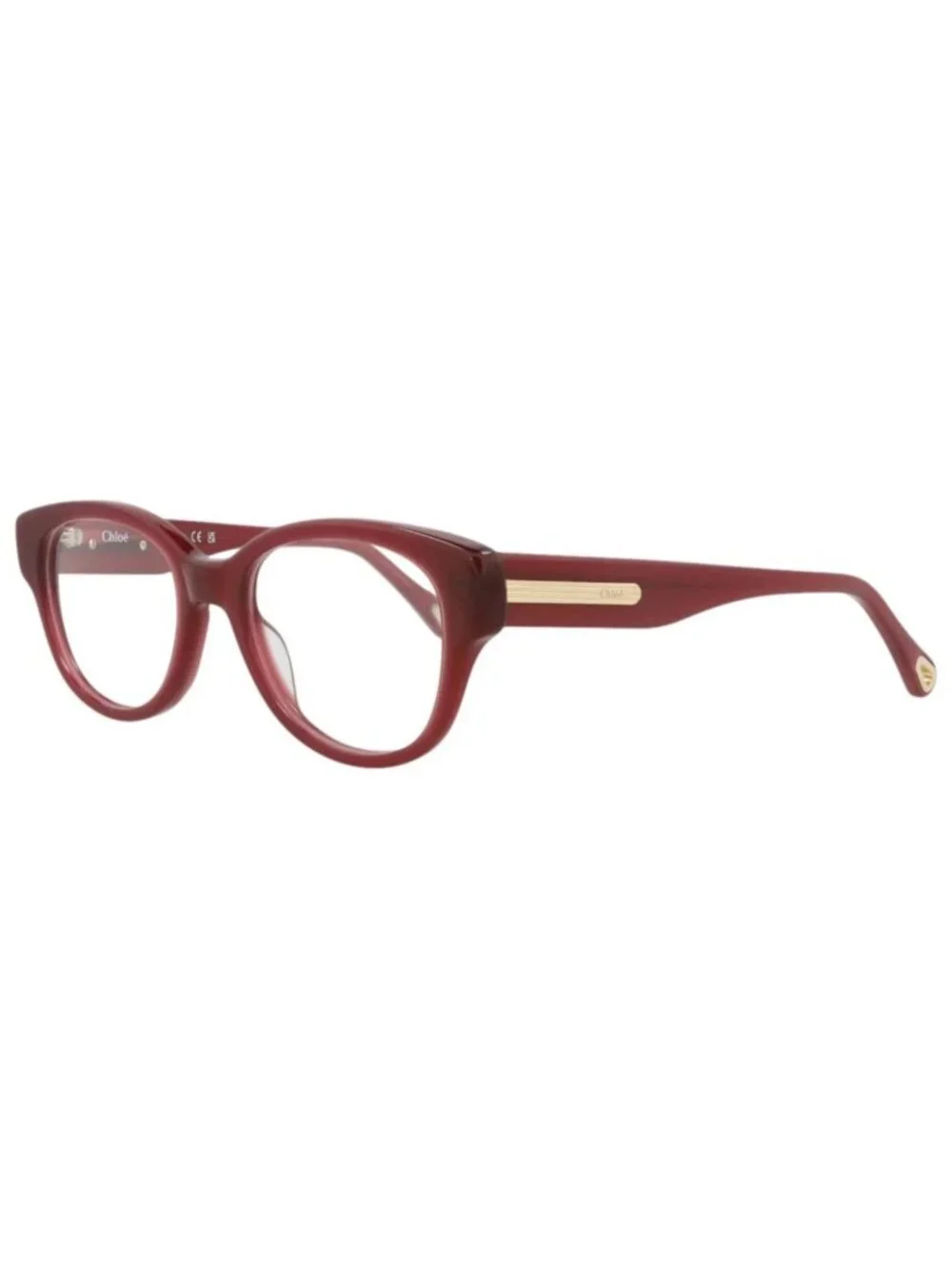 New Chloé Women's Eyeglasses Square Rectangle Bio Acetate Frame Burgundy Eye